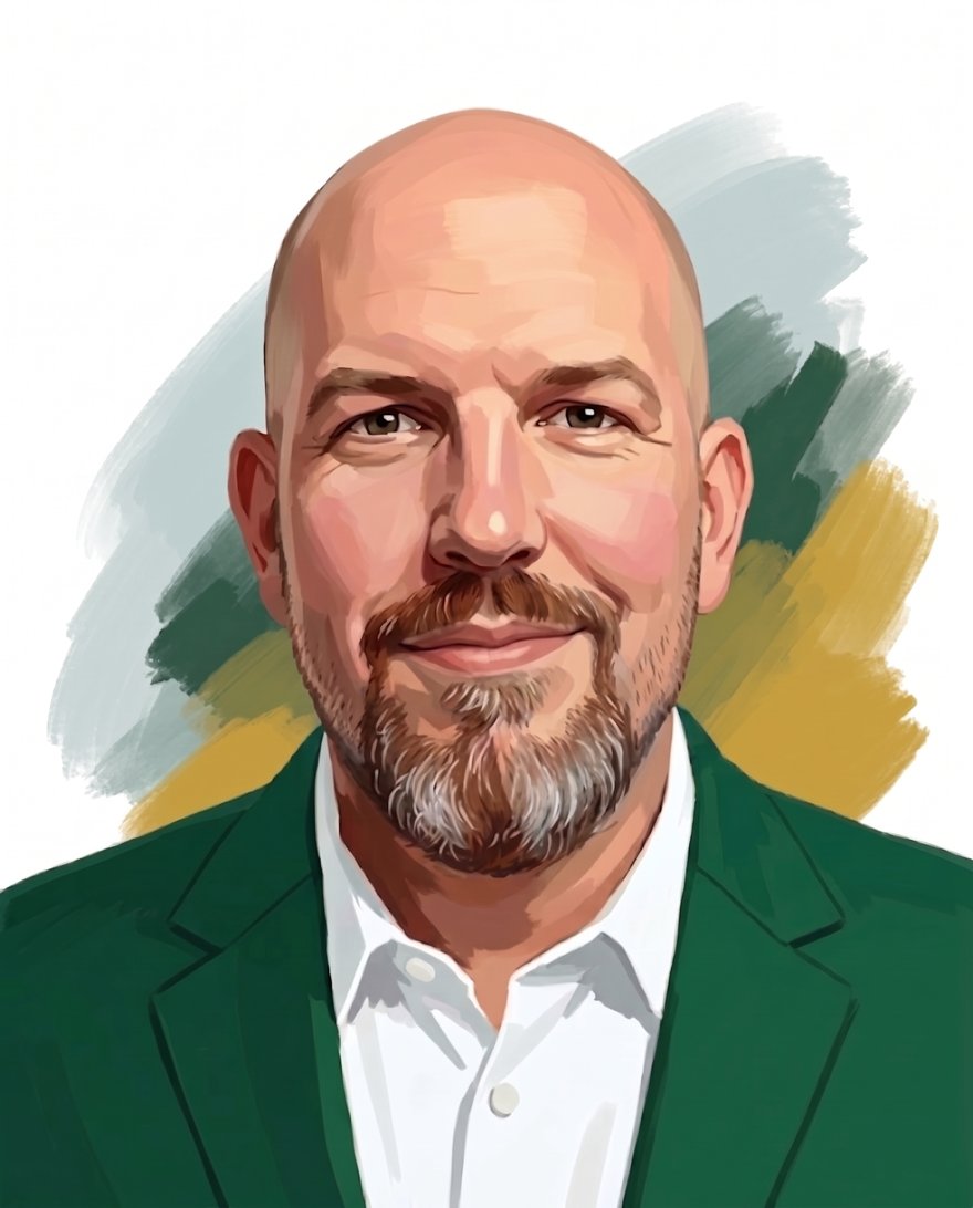 Retrato ilustrado de Christian Quesada-Porras